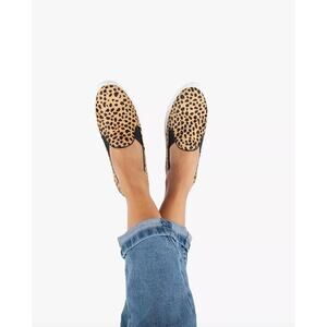 Women's Chatelles Paris Bohemian Leo Savannah Cheetah Print Fur Slip Ons size 40